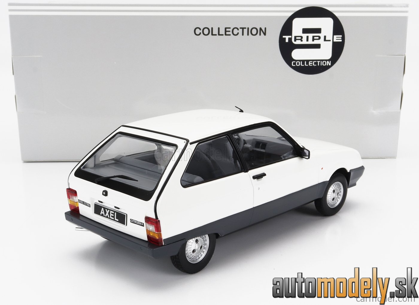 Triple9 - CITROEN AXEL 12 TRS 1990 WHITE GREY - 1:18