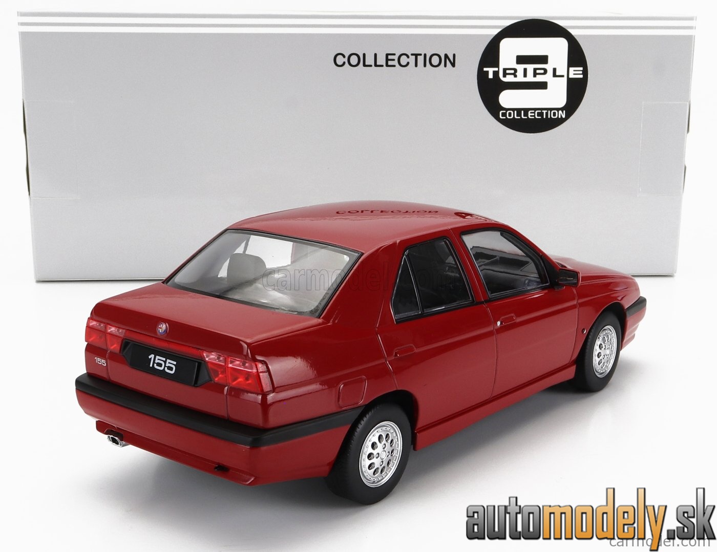 Triple9 - ALFA ROMEO 155 1996 BLACK INTERIOR RED ROSSO - 1:18