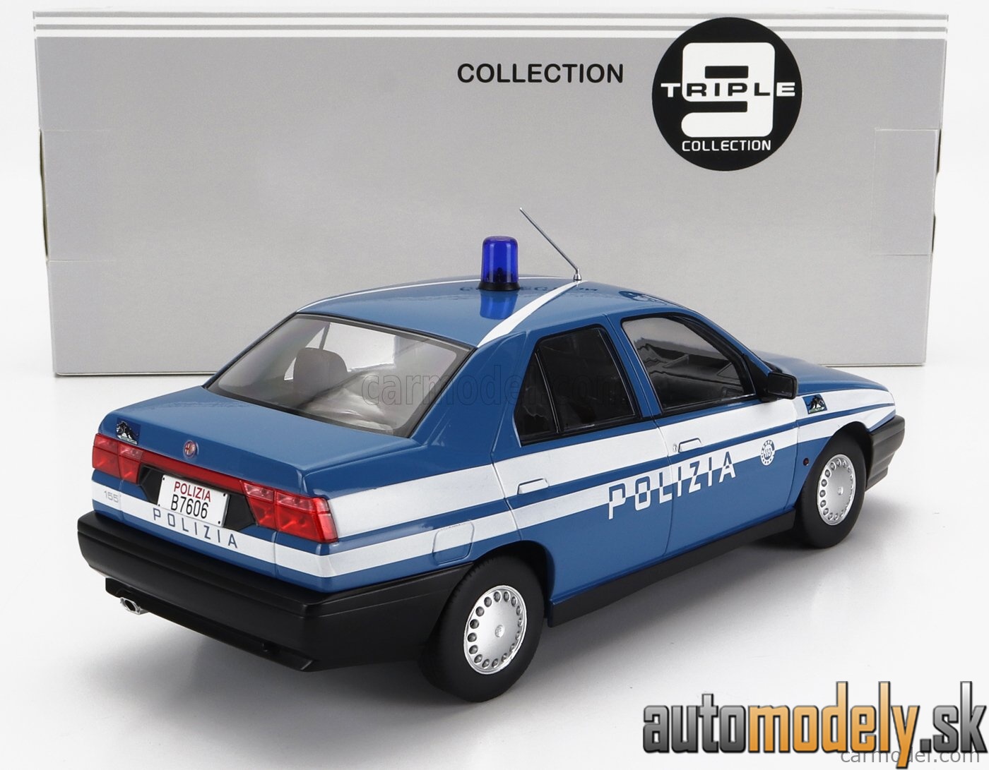 Triple9 - ALFA ROMEO 155 POLIZIA (POLICE) 1996 BLUE WHITE - 1:18