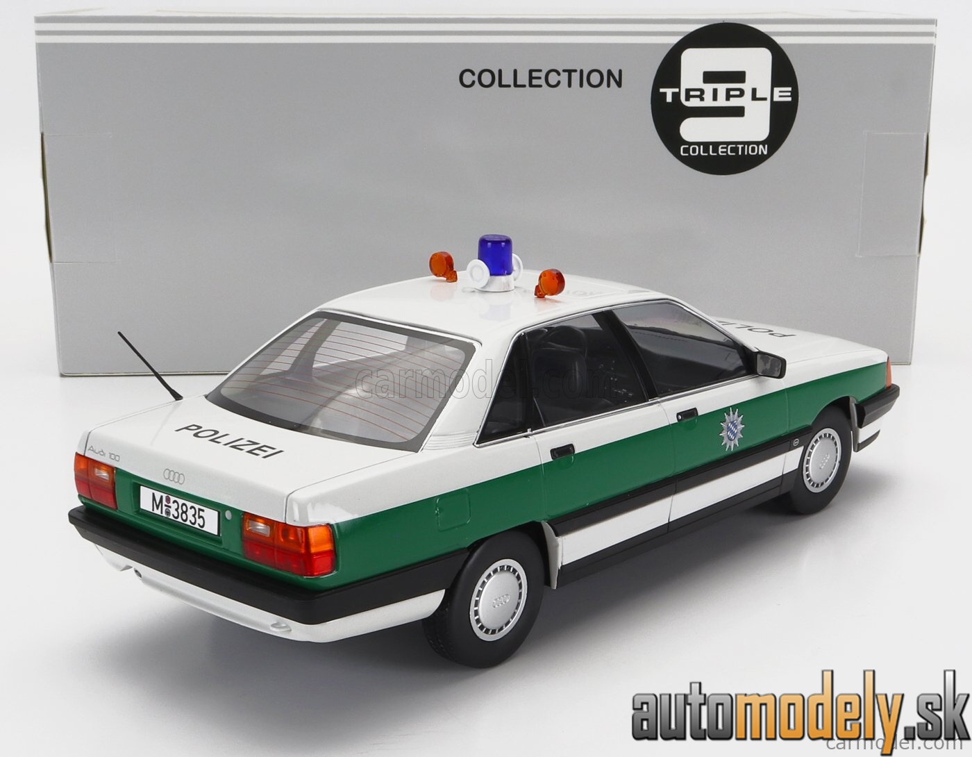 Triple9 - AUDI 100 (C3) POLIZEI 1989 WHITE GREEN - 1:18