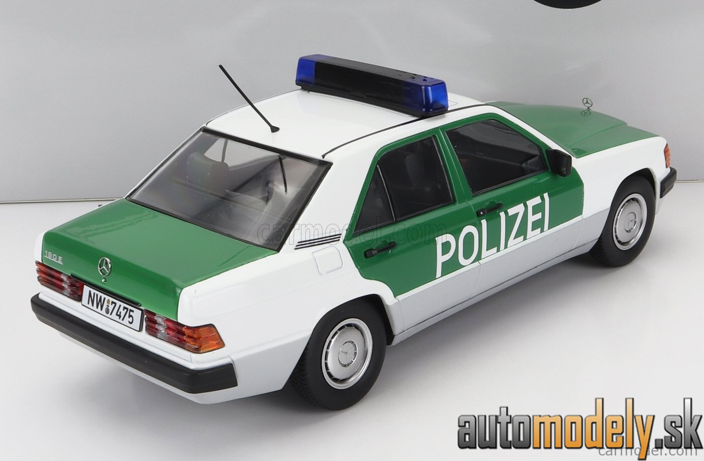 Triple9 - MERCEDES BENZ 190E (W201) POLIZEI GERMANY 1993 WHITE GREEN - 1:18