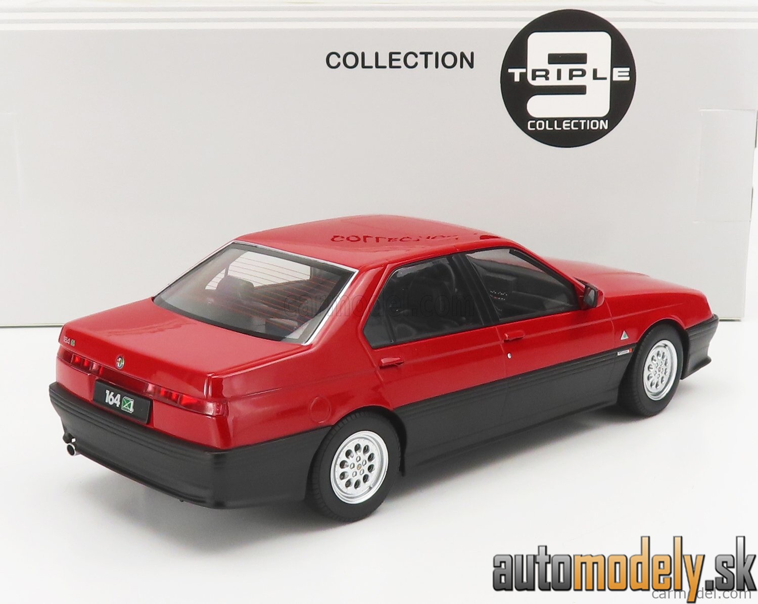 Triple9 - ALFA ROMEO 164 Q4 1994 BLACK INTERIOR RED - 1:18