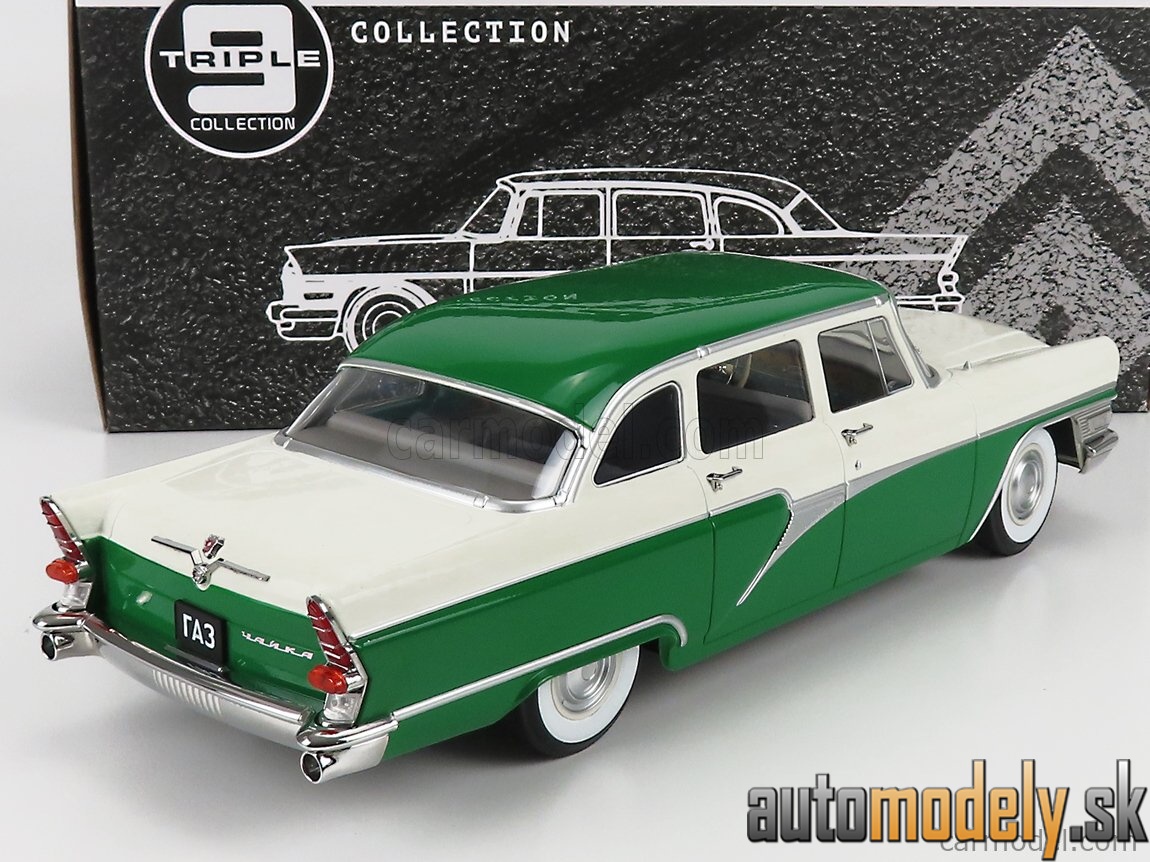 Triple9 - GAZ 13 Čajka 1959 zeleno biela - 1:18