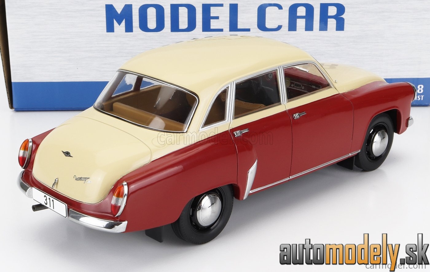 Miniature Wartburg 311 1959 Rouge Foncé 1/18 Par MCG - Modèle Neuf