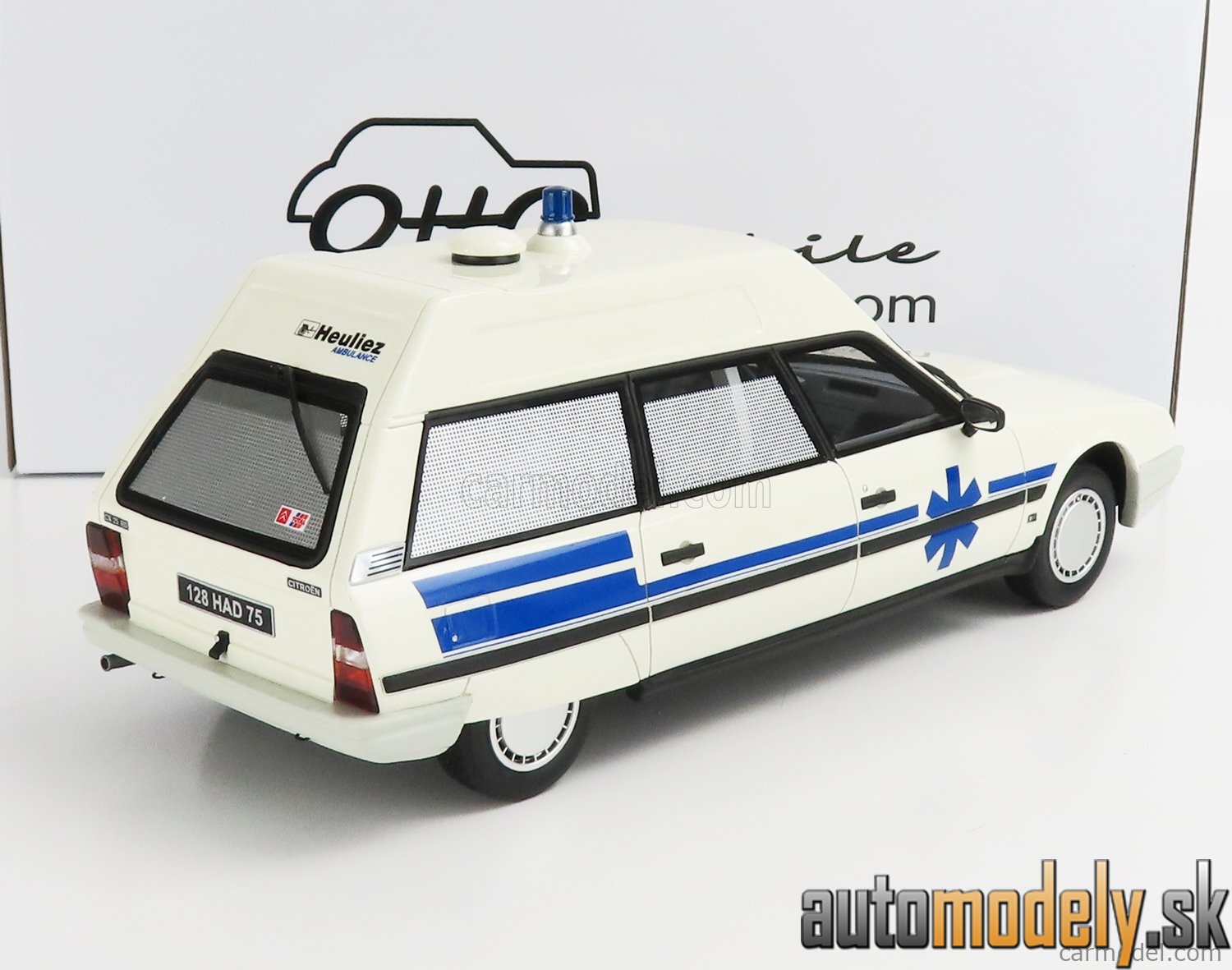 OttOmobile - CITROEN CX BREAK AMBULANCE QUASAR HEULIEZ 1987 WHITE BLUE - 1:18
