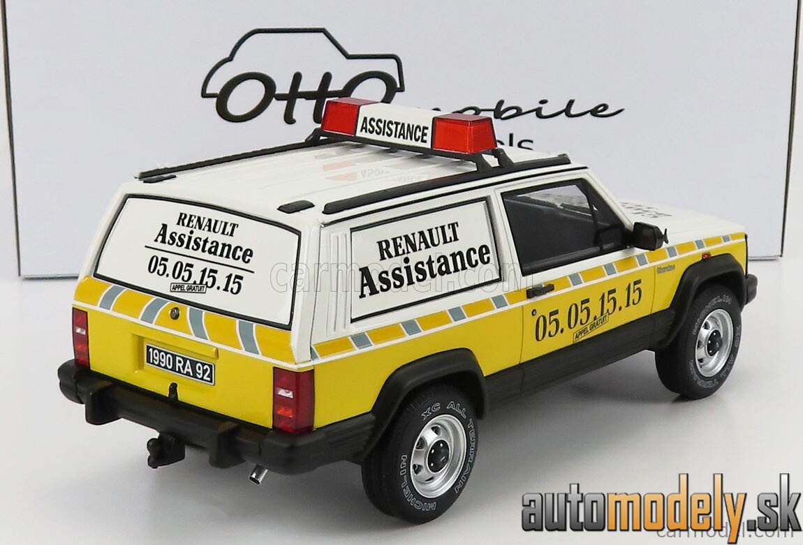 OttOmobile - JEEP CHEROKEE REANULT ASSISTANCE 1995 WHITE YELLOW - 1:18