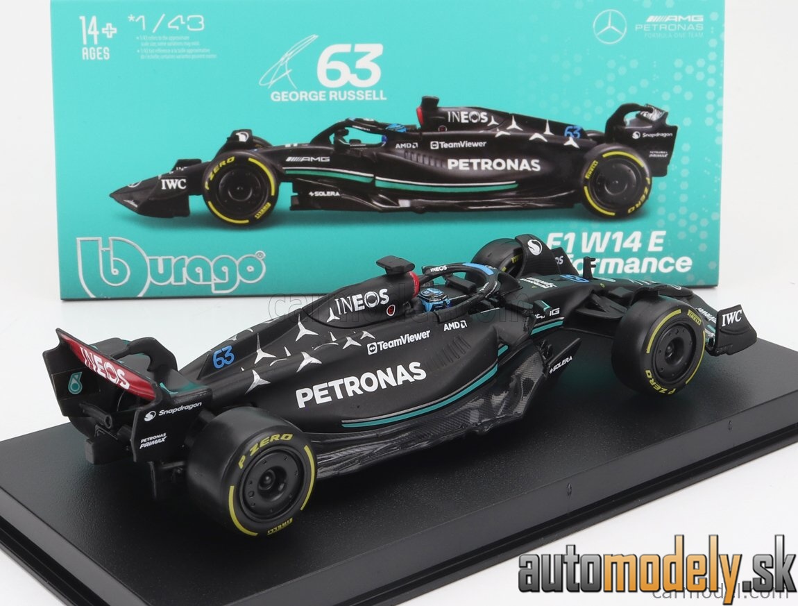 Bburago - MERCEDES GP F1 W14 TEAM MERCEDES-AMG PETRONAS FORMULA ONE N 63 SEASON 2023 GEORGE RUSSEL - 1:43