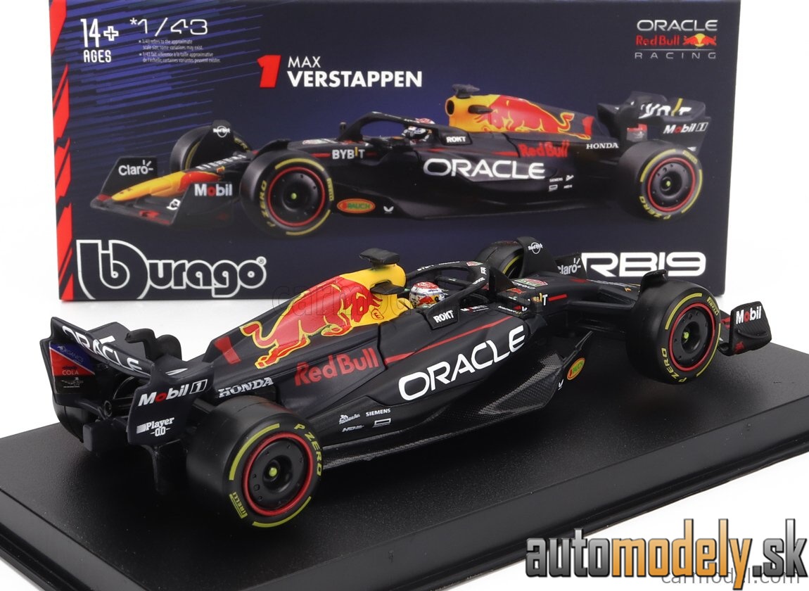 Bburago - RED BULL F1 RB19 TEAM ORACLE RED BULL RACING N 1 WORLD CHAMPION SEASON 2023 MAX VERSTAPPEN - 1:43
