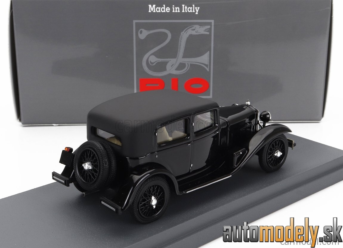 RIO - ALFA ROMEO 1750 6C WITH GABRIELE D'ANNUNZIO AND TAZIO NUVOLARI FIGURES 1932 BLACK - 1:43