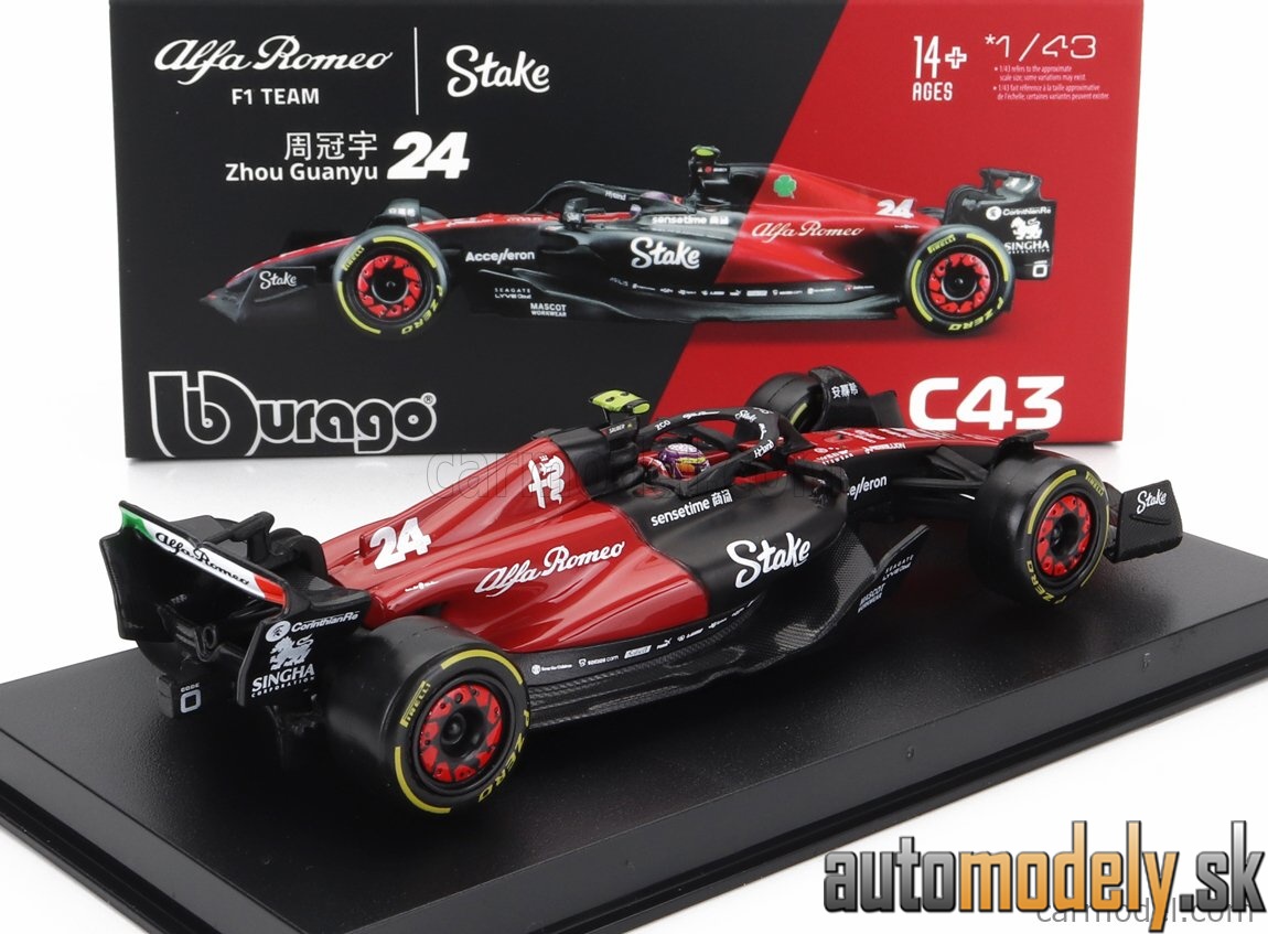 Bburago - ALFA ROMEO F1 C43 TEAM STAKE N 24 SEASON 2023 GUANYU ZHOU - 1:43