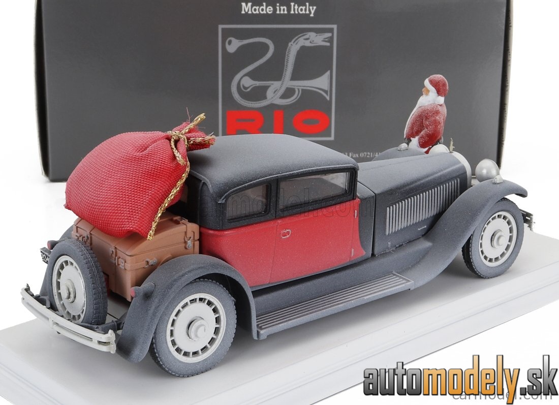 RIO - BUGATTI TYPE 41 ROYALE WEYMANN 1929 CHRISTMAS EDITION 2023 CON BABBO NATALE WITH SANTA CLAUS FIGURE WHITE BLACK RED - 1:43
