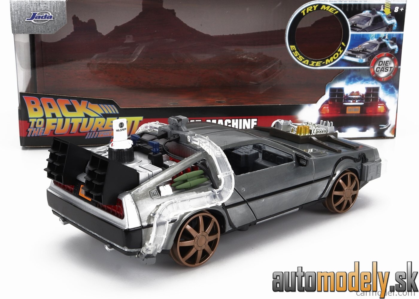 Jada - DE LOREAN TIME MACHINE (RAILWAY) BACK TO THE FUTURE 3 SILVER - 1:24