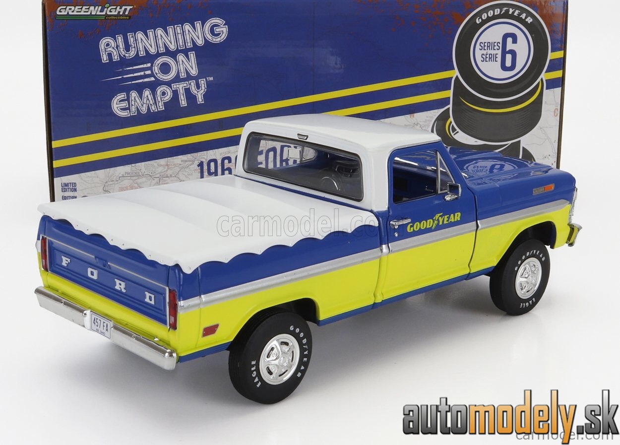GreenLight - FORD USA F-100 PICK-UP GOOD YEAR 1969 BLUE YELLOW - 1:24