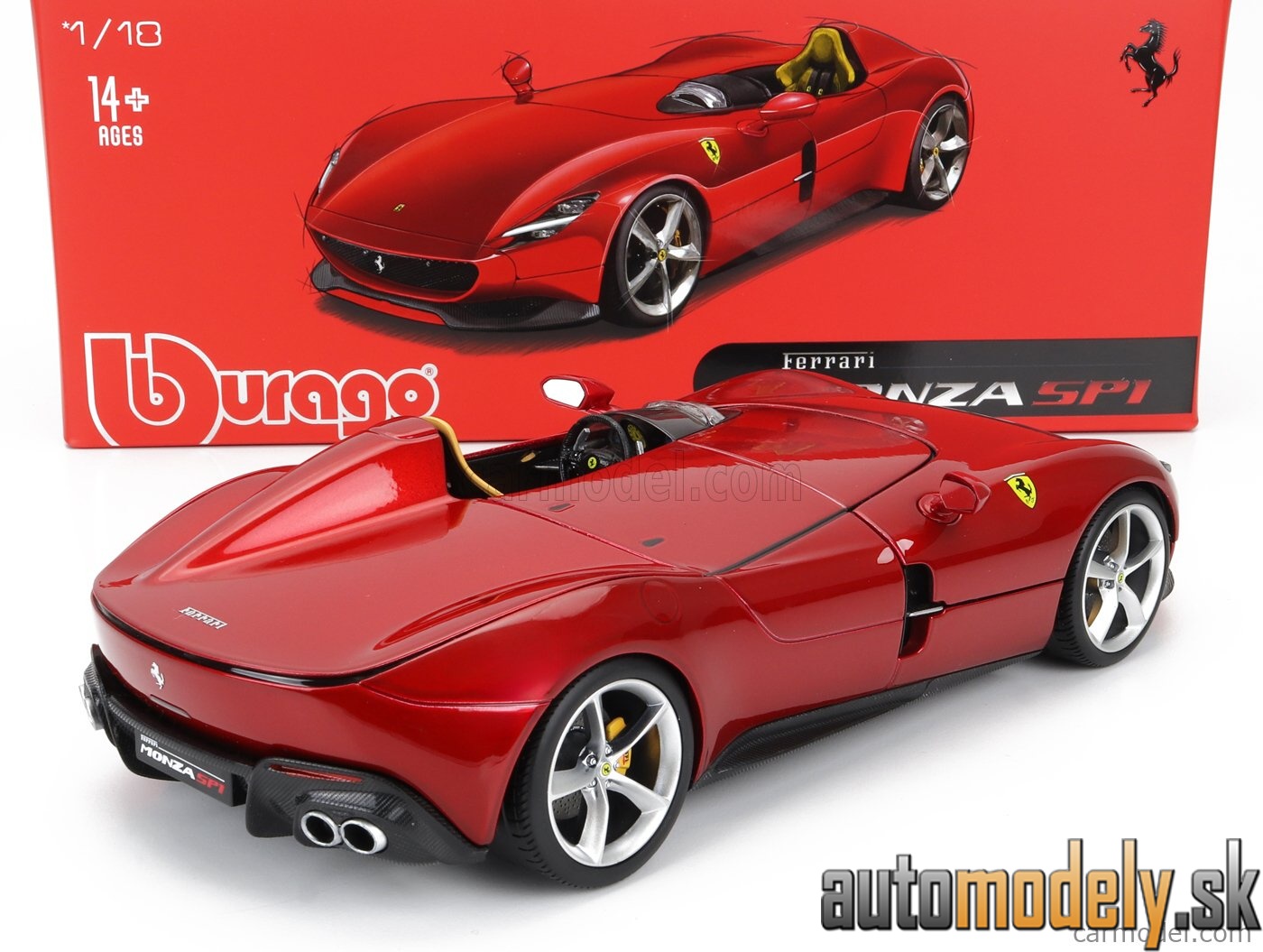 Bburago - FERRARI MONZA SP1 2018 RED MET - 1:18
