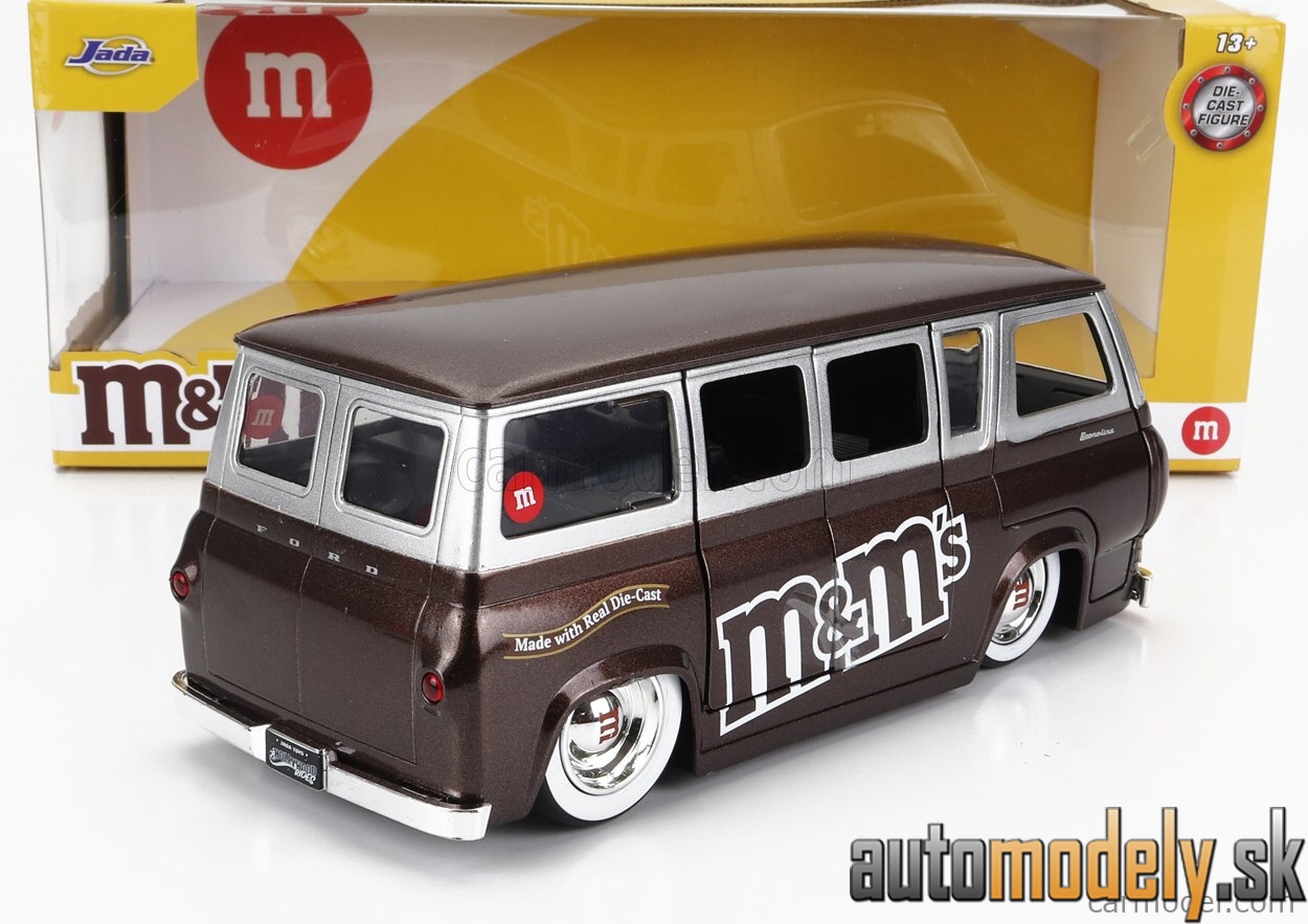 Jada - FORD USA ECONOLINE MINIBUS WITH M&M's FIGURE 1965 BROWN - 1:24