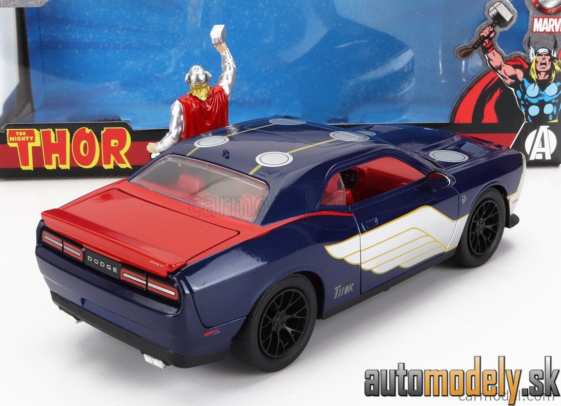 Jada - DODGE CHALLENGER SRT8 WITH THOR FIGURE 2015 BLUE SILVER - 1:24