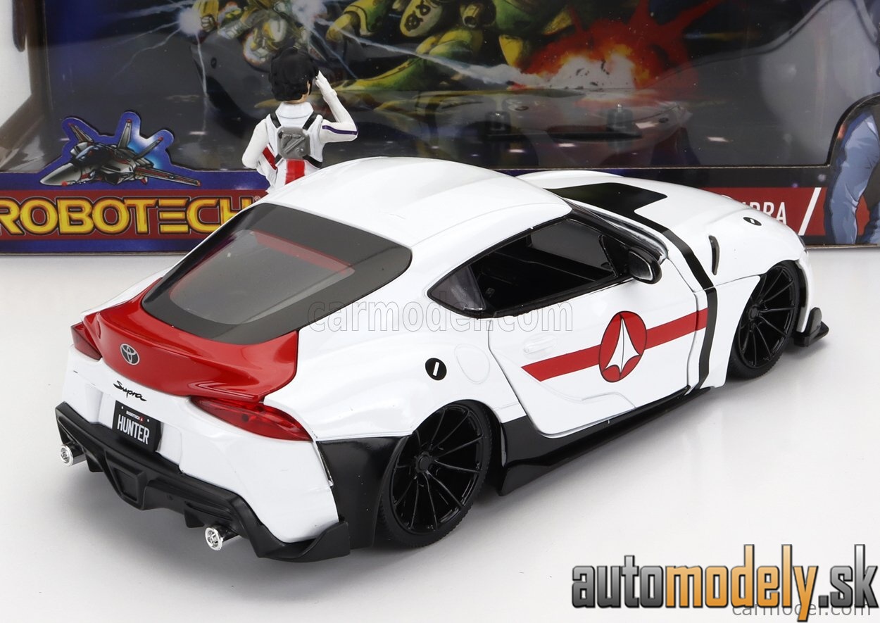 Jada - TOYOTA SUPRA WITH RICK HUNTER FIGURE ROBOTECH 2020 WHITE RED - 1:24