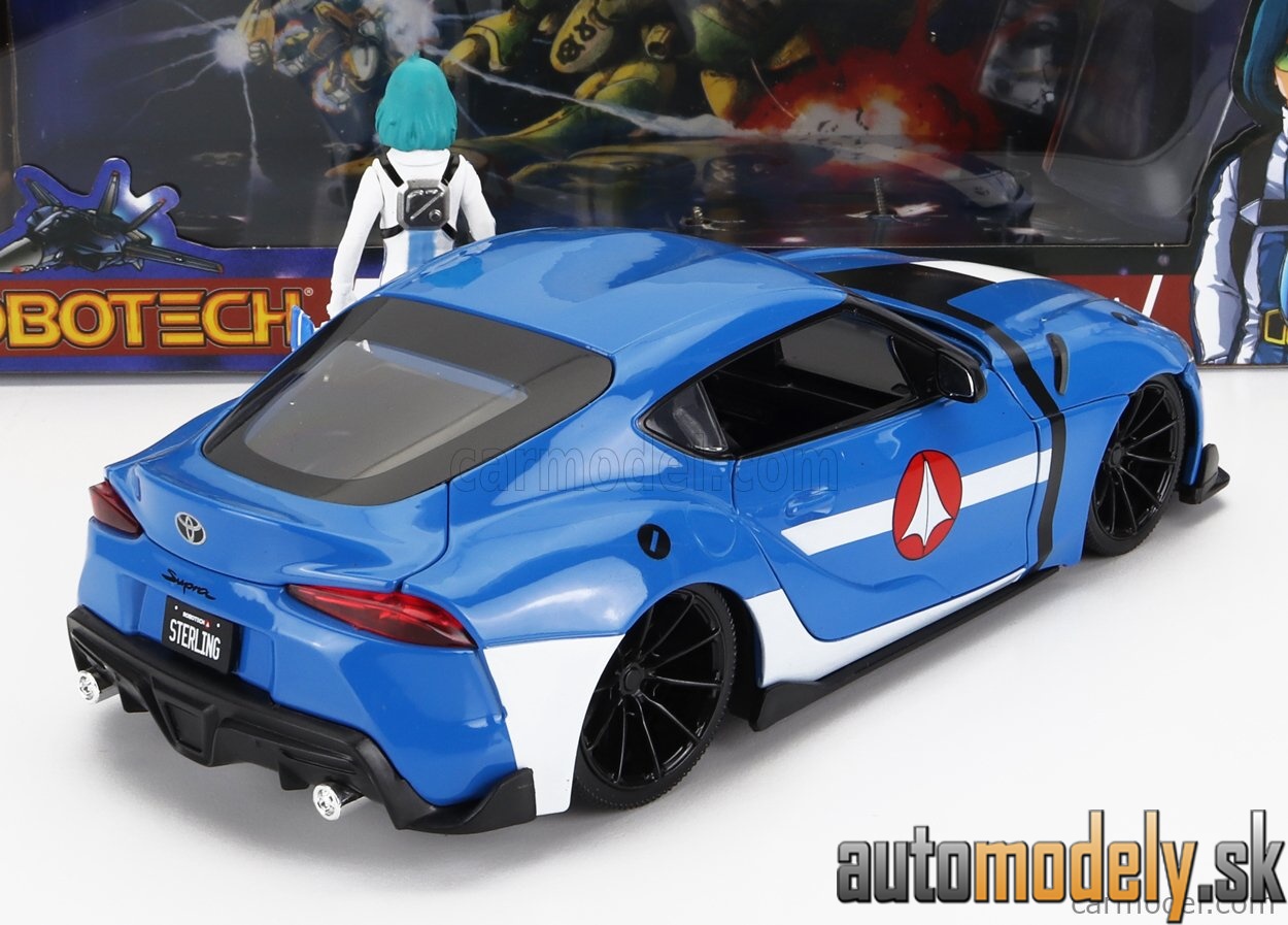 Jada - TOYOTA SUPRA WITH MAX STERLING FIGURE ROBOTECH 2020 LIGHT BLUE WHITE - 1:24