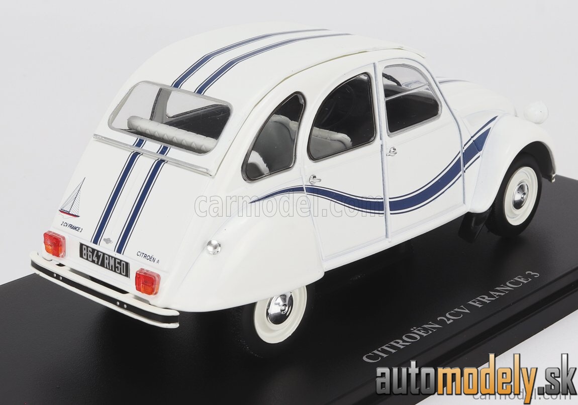 Hachette - CITROEN 2CV FRANCE 3 1983 WHITE BLUE - 1:24
