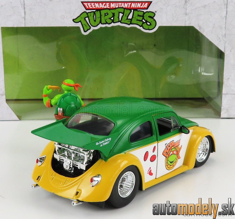 Jada - VOLKSWAGEN BEETLE 1962 MICHELANGELO NINJA TURTLES YELLOW GREEN - 1:24