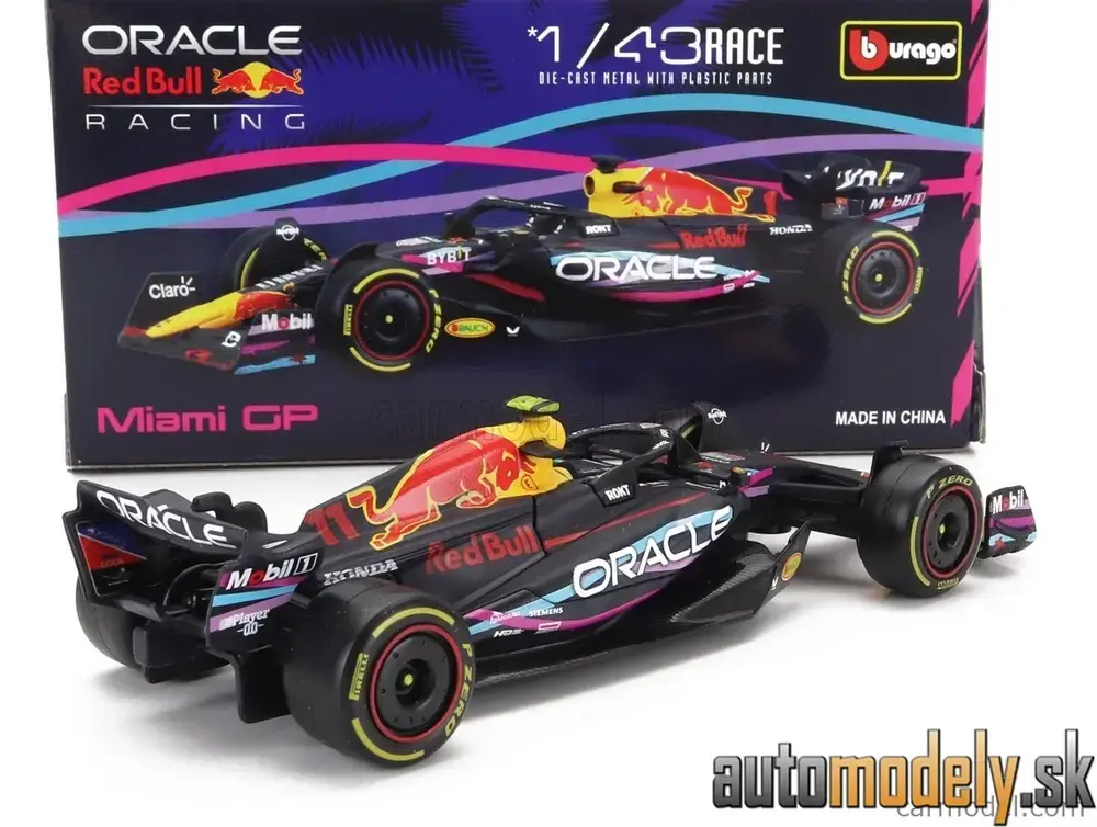 BURAGO - RED BULL F1 RB19 TEAM ORACLE RED BULL RACING N 11 2nd MIAMI GP 2023 SERGIO PEREZ MATT BLUE - 1:43