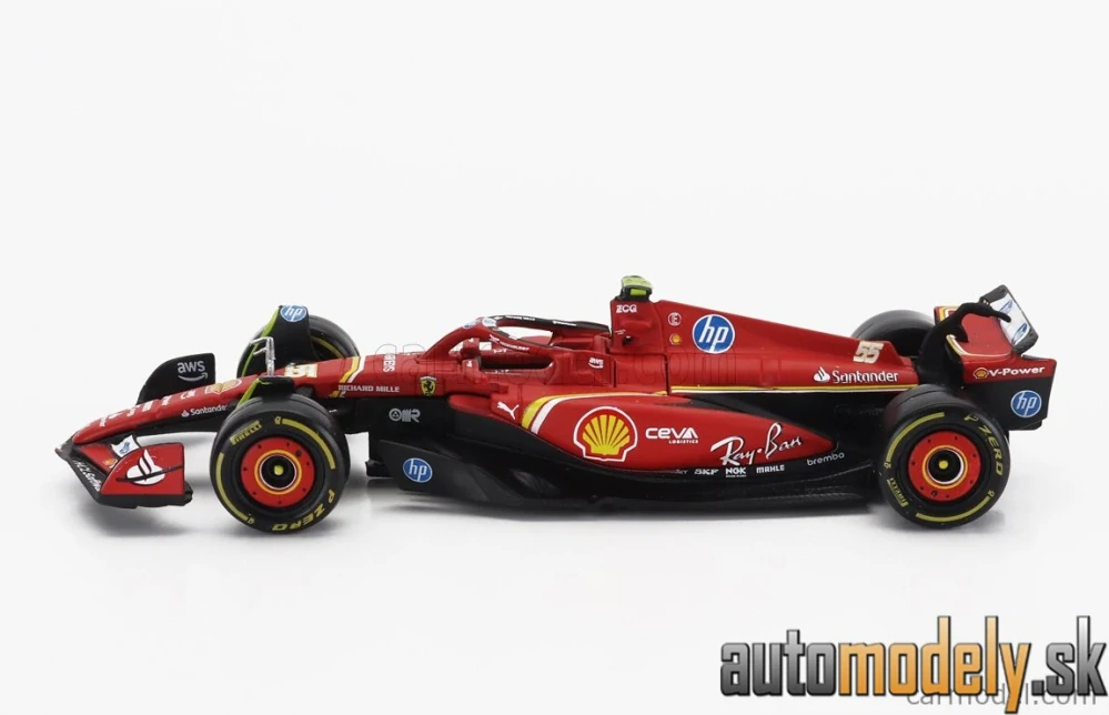 Bburago - FERRARI F1 SF-24 TEAM SCUDERIA FERRARI N 55 5th EMILIA ROMAGNA IMOLA GP 2024 CARLOS SAINZ - 1:43