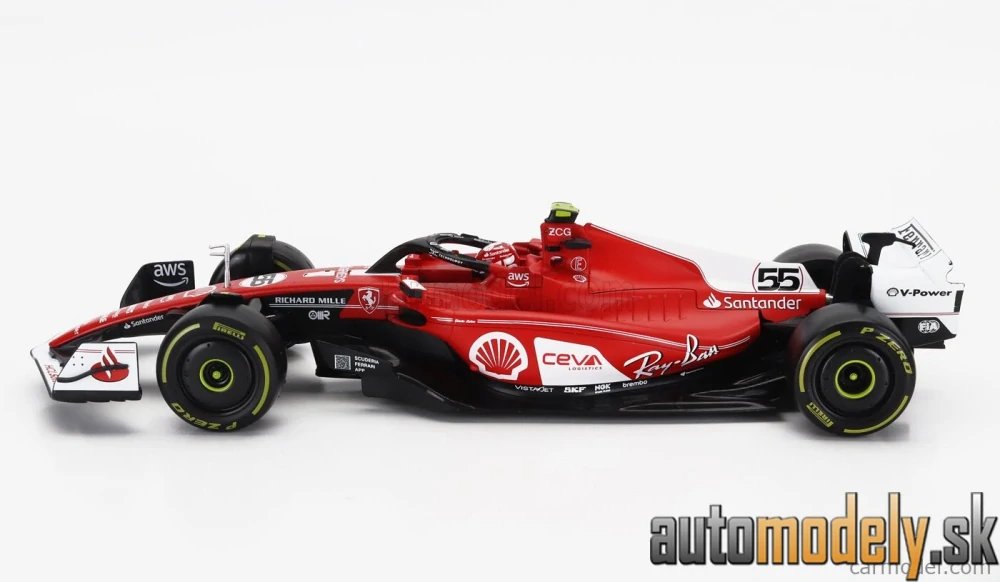 Bburago - FERRARI F1 SF-23 TEAM SCUDERIA FERRARI N 55 LAS VEGAS USA GP 2023 CARLOS SAINZ - 1:18