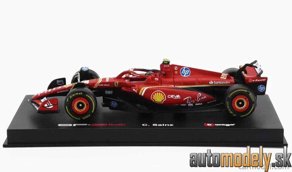 Bburago - FERRARI F1 SF-24 TEAM SCUDERIA FERRARI N 55 5th EMILIA ROMAGNA IMOLA GP 2024 CARLOS SAINZ - 1:43