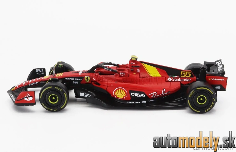 Bburago - FERRARI F1 SF-23 TEAM SCUDERIA FERRARI N 55 POLE POSITION 3rd MONZA ITALY GP 2023 CARLOS SAINZ - 1:43