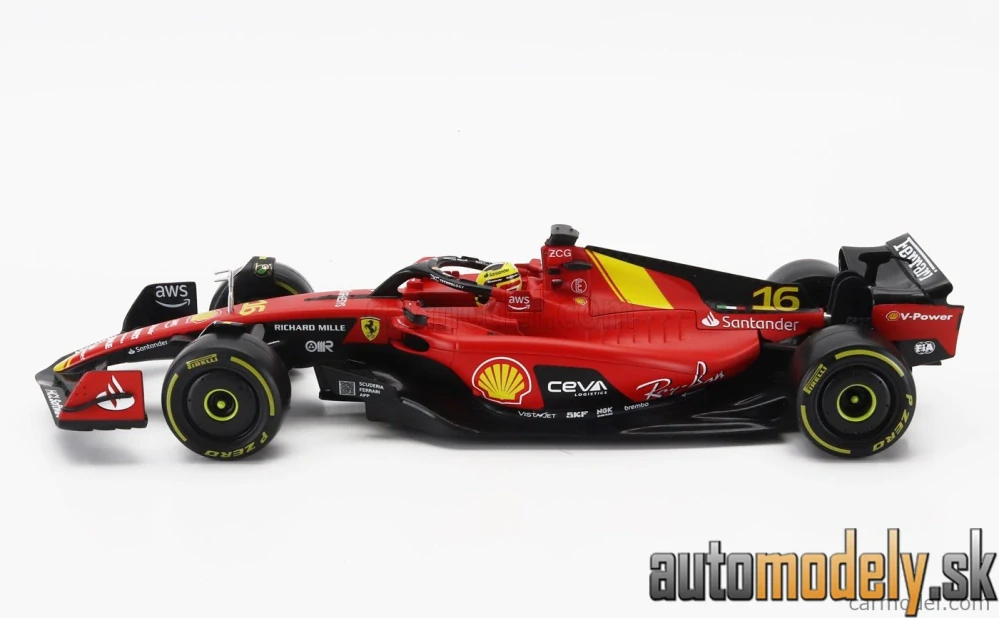 Bburago - FERRARI F1 SF-23 TEAM SCUDERIA FERRARI N 16 4th MONZA ITALY GP 2023 CHARLES LECLERC - 1:18