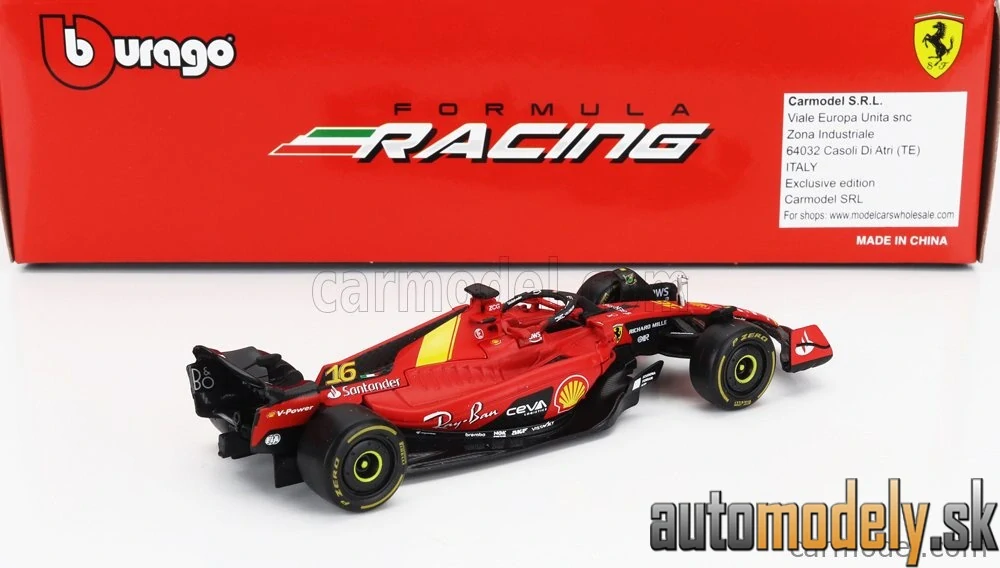 Bburago - FERRARI - SET F1 2X SF-23 TEAM SCUDERIA FERRARI N 16 SEASON 2023 CHARLES LECLERC + N 55 SEASON 2023 CARLOS SAINZ - 1:43