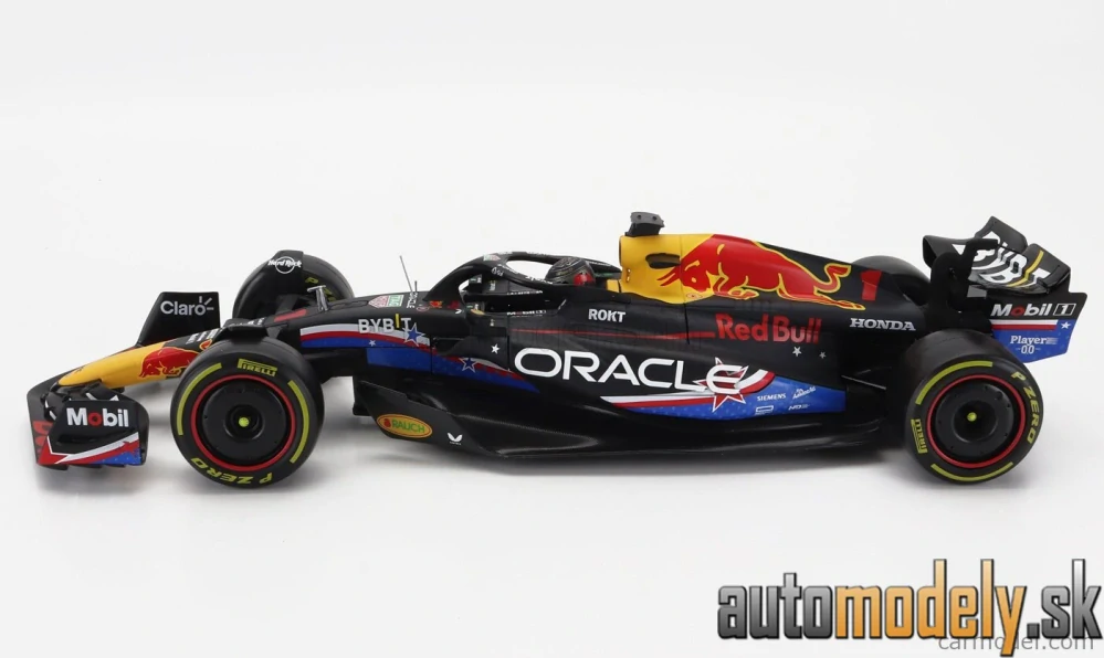 Bburago - RED BULL - F1 RB19 TEAM ORACLE RED BULL RACING N 1 WORLD CHAMPION WINNER AUSTIN USA GP 2023 MAX VERSTAPPEN - 1:18