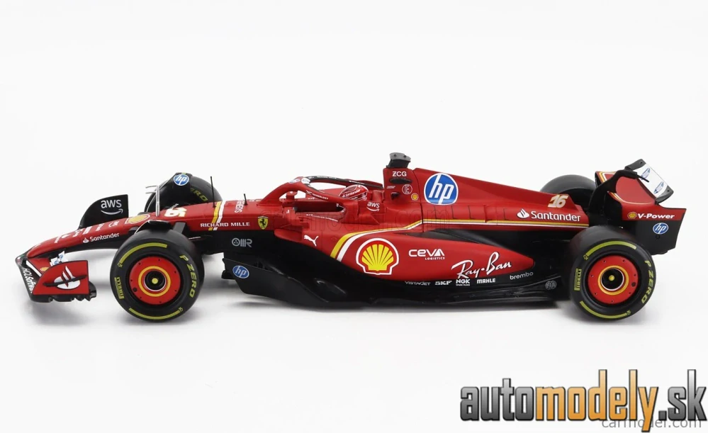 BURAGO - FERRARI - F1 SF-24 TEAM SCUDERIA FERRARI N 16 SEASON 2024 CHARLES LECLERC - 1:18