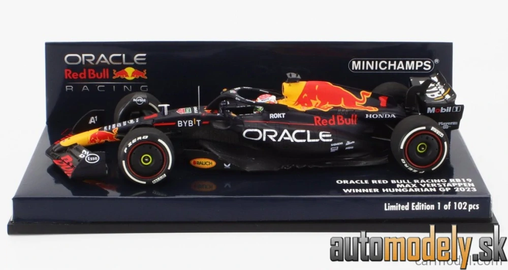 MINICHAMPS - RED BULL - F1 RB19 TEAM ORACLE RED BULL RACING N 1 WORLD CHAMPION WINNER HUNGARIAN GP 2023 MAX VERSTAPPEN - 1:43