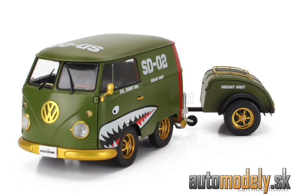 SOLIDO - VOLKSWAGEN - T1 VAN KOOL COMBI WITH TRAILER 1950 - 1:18