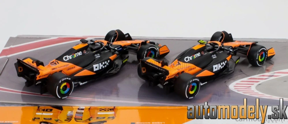 BURAGO - McLAREN - SET F1 2X MCL38 TEAM MCLAREN N 4 SEASON 2024 LANDO NORRIS + N 81 SEASON 2024 OSCAR PIASTRI - 1:43