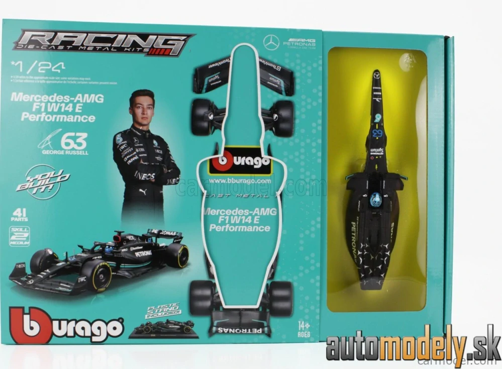 Bburago - MERCEDES GP - F1 W14 TEAM MERCEDES-AMG PETRONAS FORMULA ONE N 44 SEASON 2023 LEWIS HAMILTON - 1:24