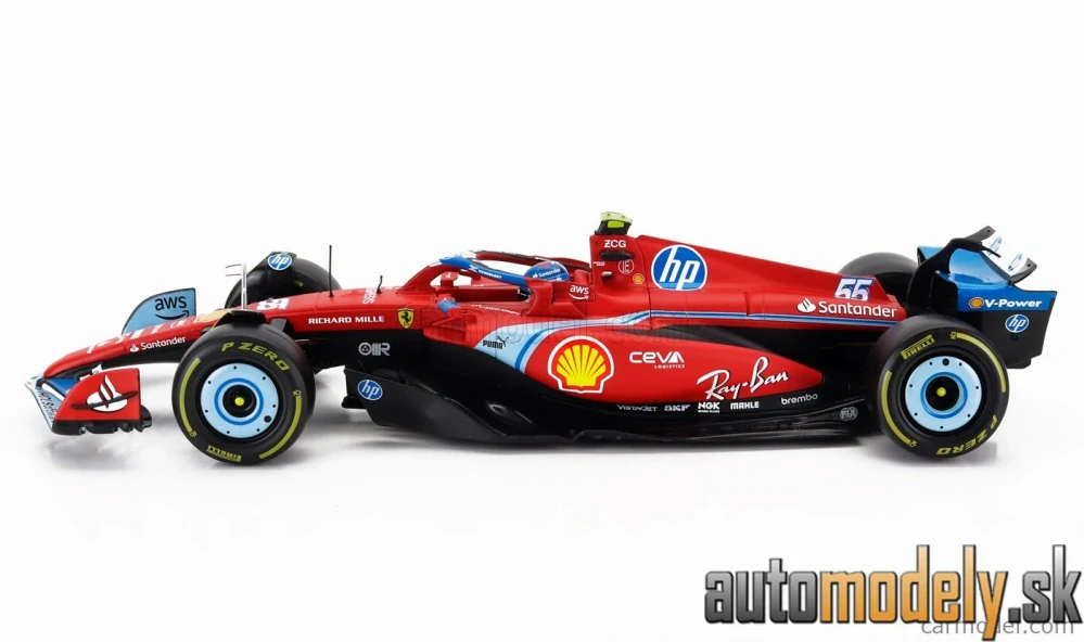 Bburago - FERRARI - F1 SF-24 TEAM SCUDERIA FERRARI N 55 5th MIAMI GP 2024 CARLOS SAINZ - 1:18