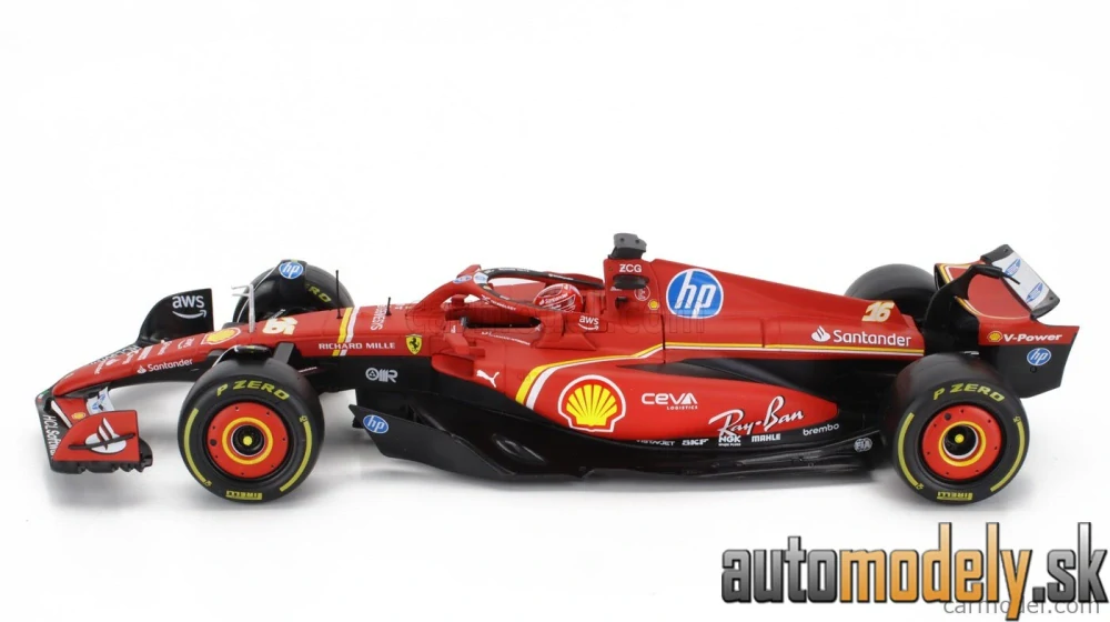 Bburago - FERRARI - F1 SF-24 TEAM SCUDERIA FERRARI N 16 4th EMILIA ROMAGNA IMOLA GP 2024 CHARLES LECLERC - 1:18