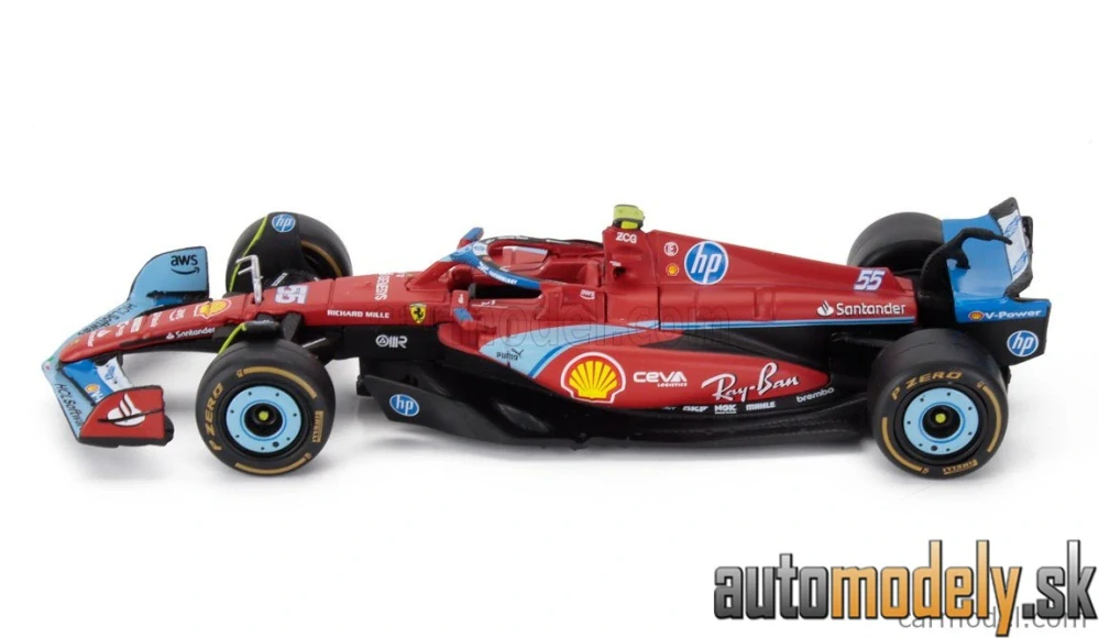 Bburago - FERRARI F1 SF-24 TEAM SCUDERIA FERRARI N 55 5th MIAMI GP 2024 CARLOS SAINZ - 1:43