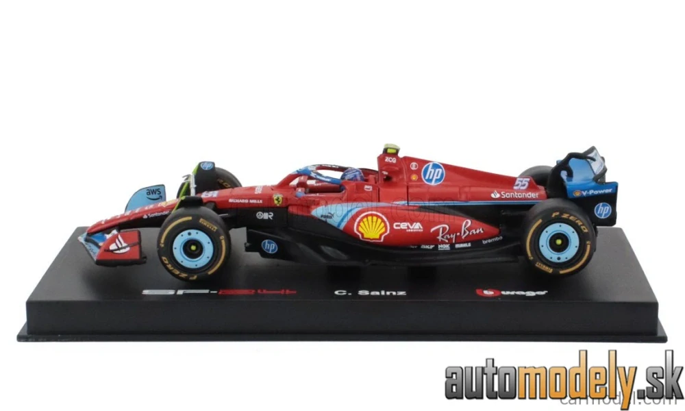 Bburago - FERRARI F1 SF-24 TEAM SCUDERIA FERRARI N 55 5th MIAMI GP 2024 CARLOS SAINZ - 1:43
