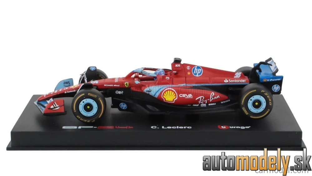 Bburago - FERRARI - F1 SF-24 TEAM SCUDERIA FERRARI N 16 3rd MIAMI GP 2024 CHARLES LECLERC - 1:43