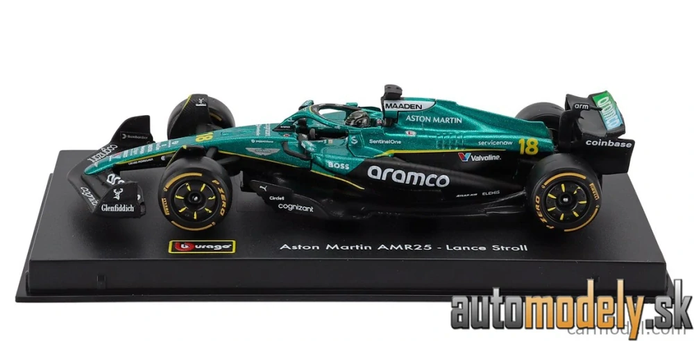 Bburago - ASTON MARTIN - F1 AMR25 TEAM ARAMCO COGNIZANT N 18 SEASON 2025 LANCE STROLL - 1:43