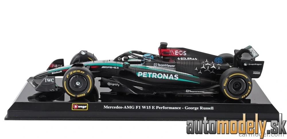 Bburago - MERCEDES GP - F1 W15 EQ PERFORMANCE TEAM AMG PETRONAS MOTORSPORT N 63 SEASON 2024 GEORGE RUSSELL - 1:24