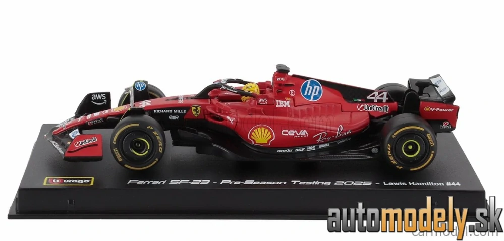 Bburago - FERRARI - F1 SF-23 TEAM SCUDERIA FERRARI HP N 44 TEST FIORANO 2025 LEWIS HAMILTON - 1:43