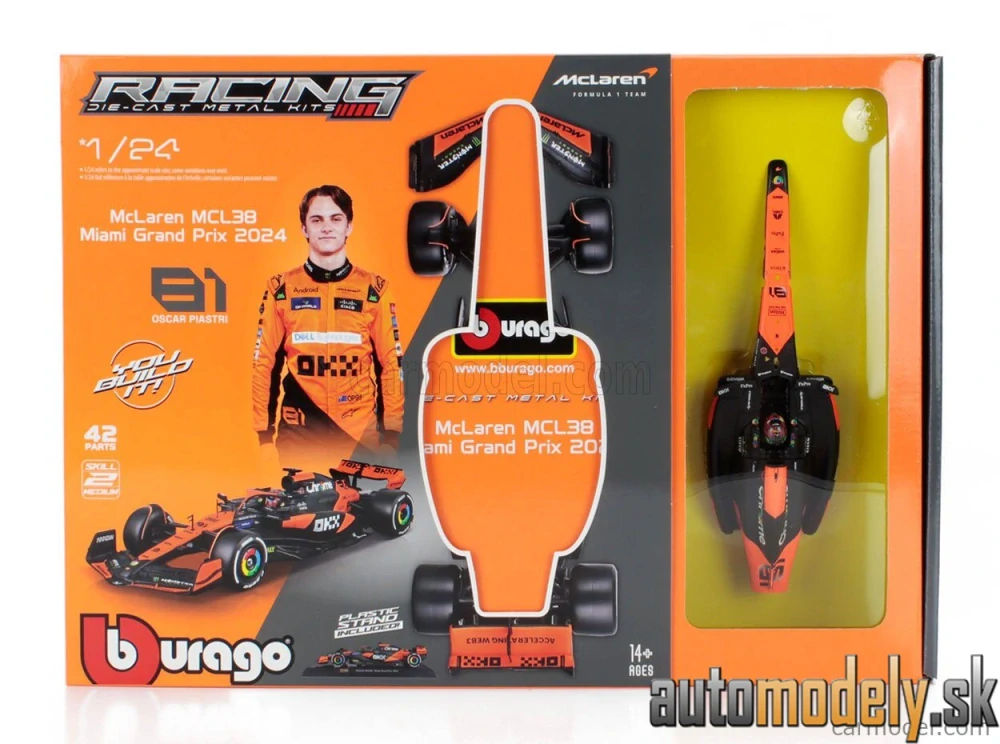 Bburago - McLAREN - F1 MCL38 TEAM MCLAREN N 81 SEASON 2024 OSCAR PIASTRI - 1:24