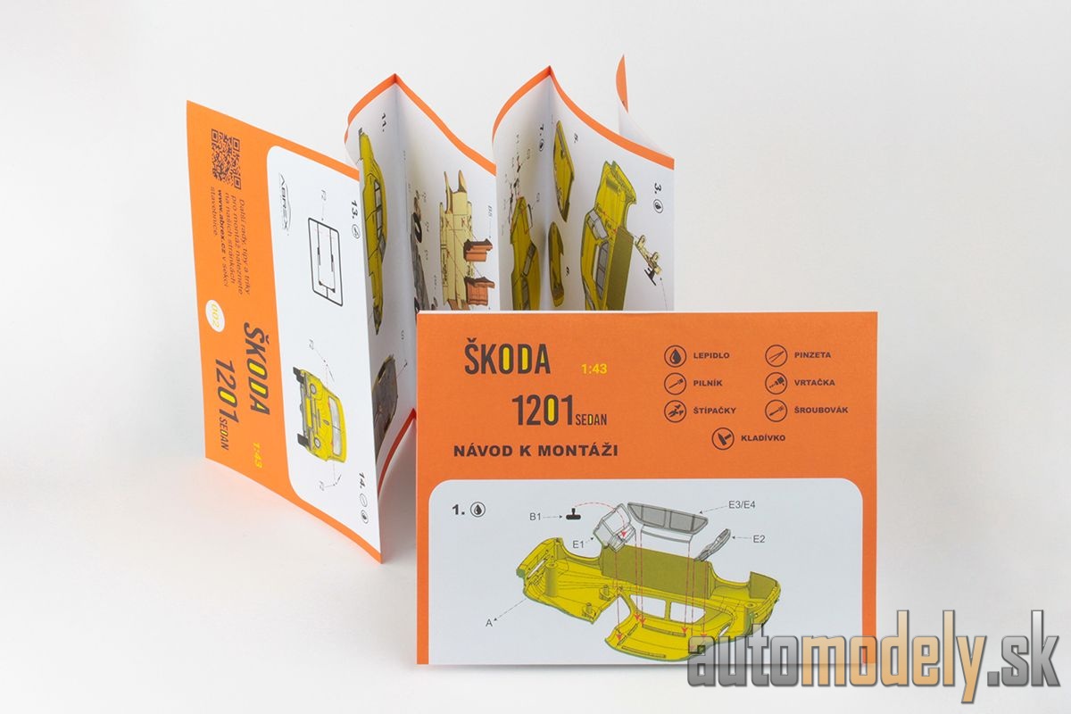 Abrex - Škoda 1201 (1956) Taxi béžová stavebnica - 1:43