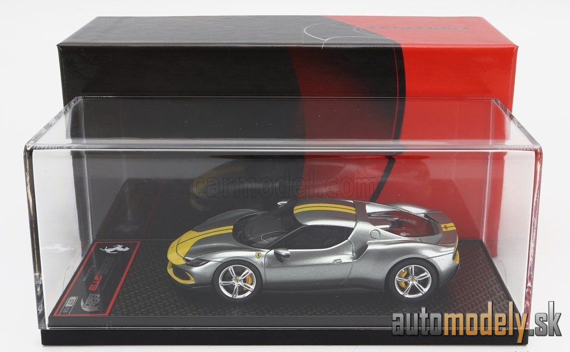 BBR-MODELS - FERRARI - 296 GTB ASSETTO FIORANO 2022 (GRIGIO CORBURN - GREY YELLOW)- 1:43