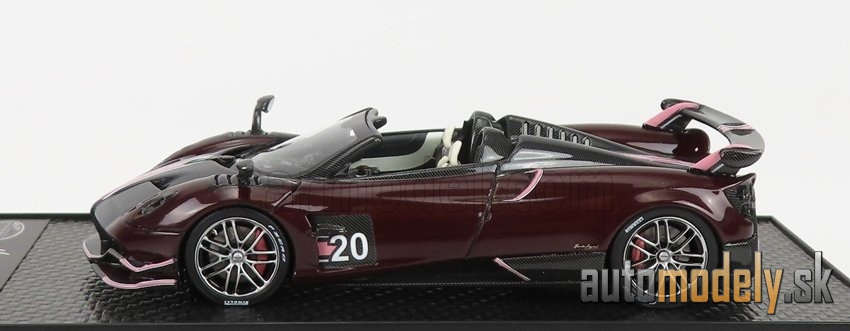 BBR-MODELS - PAGANI - HUAYRA BC N 20 ROADSTER 2017 (BLACK CARBON - RED) - 1:43