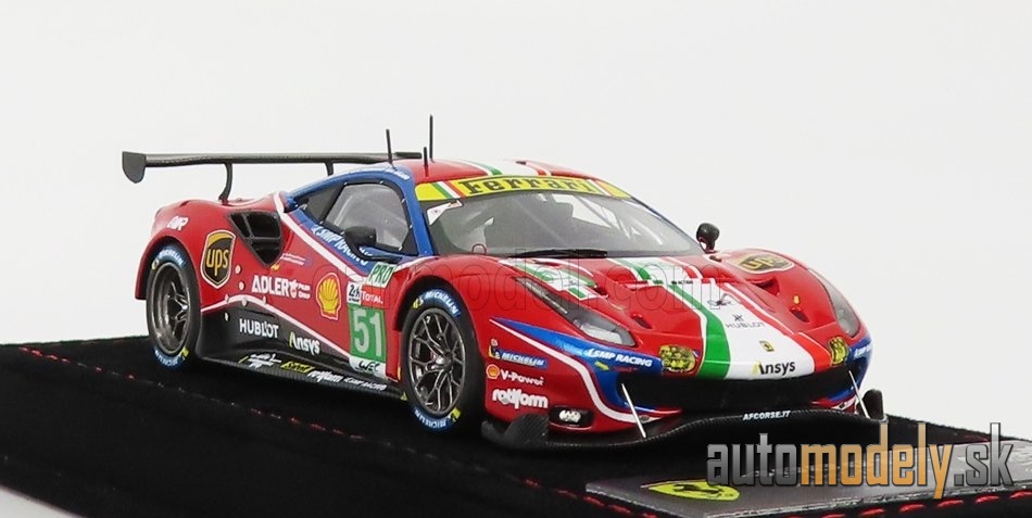 BBR-MODELS - FERRARI - 488 GTE EVO 3.9L TURBO V8 TEAM AF CORSE N 51 2nd LMGTE PRO CLASS 24h LE MANS 2020 J.CALADO - A.PIER GUIDI - S.SERRA - CON VETRINA - WITH SHOWCASE - 1:43